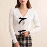 Cream Celeste Bows Cardigan
