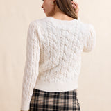 Cream Celeste Bows Cardigan