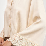 Cream Darlin Lace Trim Blouse