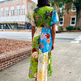 Floral Patchwork Midi Dress