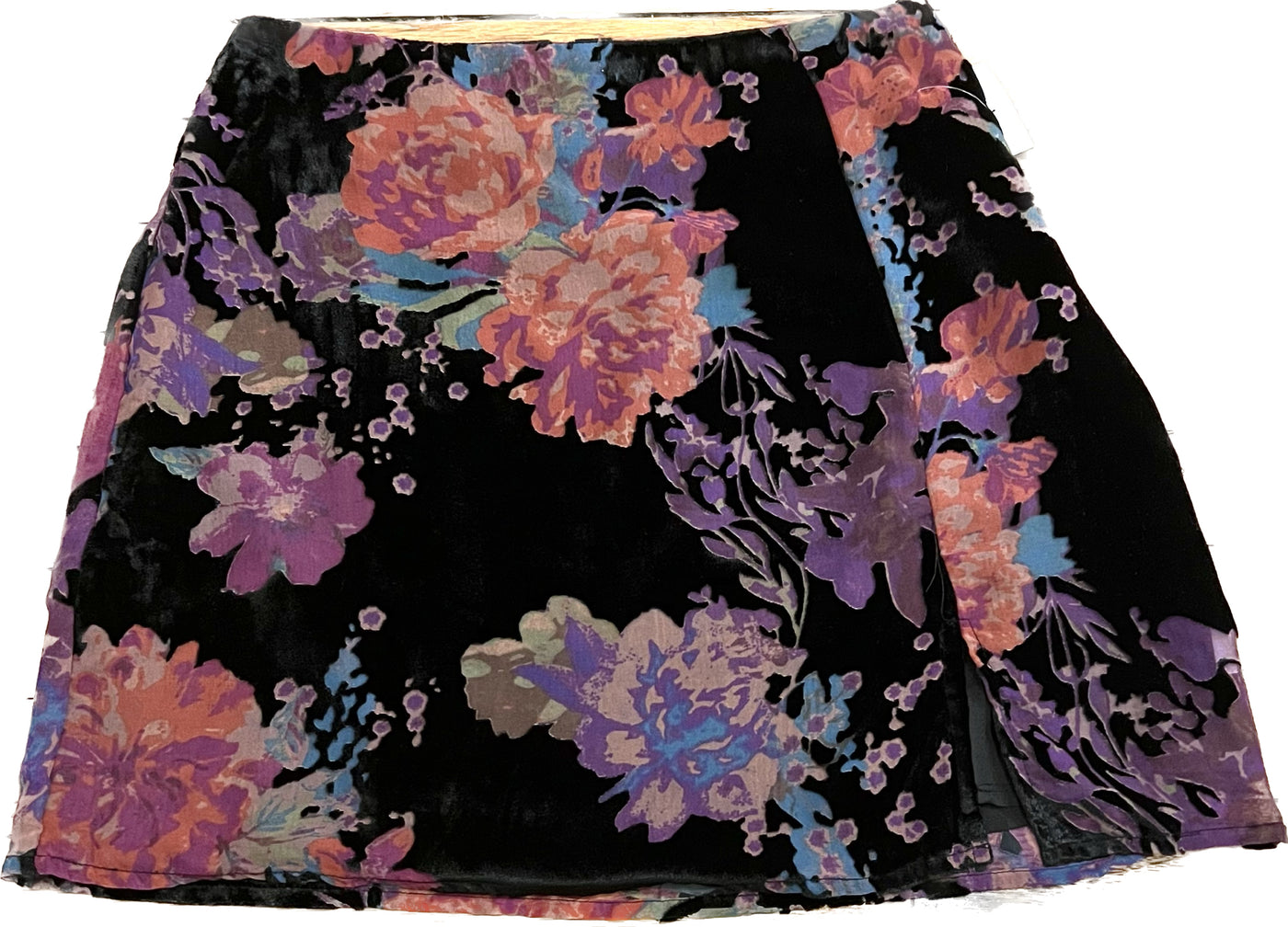 Fleur Noir Slit Mini Skirt
