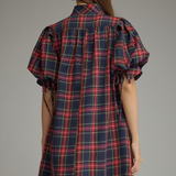 Harper Plaid Puff Sleeve Mini Dress
