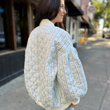 Wallpaper Floral Print Quilted Oversized Jacket