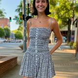 Zina Button-Front Spaghetti Strap Dress