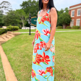 Sunset Garden Smocked Midi Dress