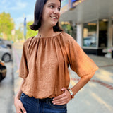 Suede Cinched Top