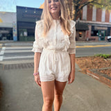 Clara Ruffle Lace Romper