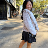 Pretty Fab Oversized Collar Faux Fur Coat