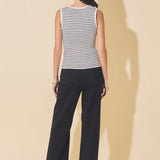 Navy/White Striped Knit Tank Top