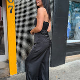 Black Romy Satin Tube Top