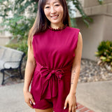 Harper Tie-Back Shoulder Pad Romper