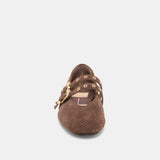 Baylee Grommet Ballet Flats - Dk Brown Perforated Suede
