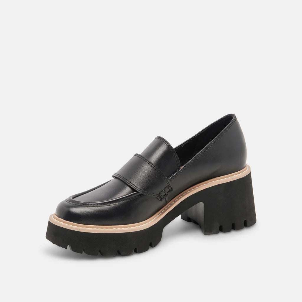 Halona Onyx Leather Loafers