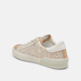 Zina Sand Embossed Leather Sneakers