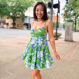 Lime Blossom Breeze Mini Dress