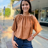 Suede Cinched Top