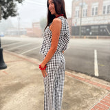 Gingham Peplum Pants
