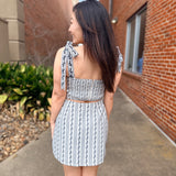 Harbor Stripe Tailored Mini Skirt