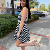 Midnight Weave Bow Mini Dress