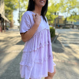 Lila Ruffle Tee Dress