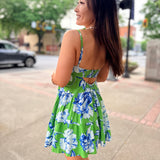 Lime Blossom Breeze Mini Dress