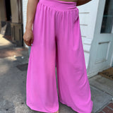 Matte Crepe Wide Leg Swing Pants Pink