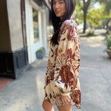 Coffee Cream Brown Reina Satin Dress
