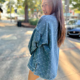 Diamond Drift Oversized Denim Shirt