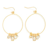 Crystal Glow Gold Hoop Drop Earrings