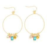 Colorburst Gold Hoop Drop Earrings