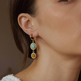 Elowen Two-Tone Stone Drop Earrings