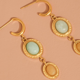 Elowen Two-Tone Stone Drop Earrings