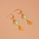 Elowen Two-Tone Stone Drop Earrings