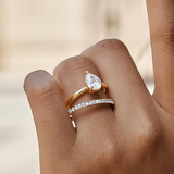 Emery 18K Gold Pear CZ Stack Ring