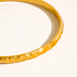 Estelle Hammered 18K Gold Bangle Bracelet