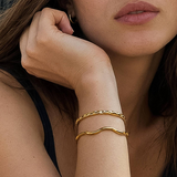 Estelle Hammered 18K Gold Bangle Bracelet