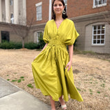 Garden Muse Puff Sleeve Midi Dress