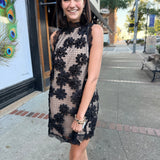 Black Linda Lace Halter Mini Dress