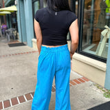 Days End Linen Pull On Pants - Hawaiian Ocean