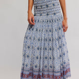 Ravenna Printed Maxi Skirt - Bluebird Combo