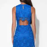 Royal Blue Mackenzie Open Back Scallop Lace Mini Dress