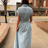 Leona Light Blue Midi Dress