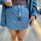 Diamond Drift Denim Skort