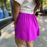 Matte Crepe Swing Shorts Orchid
