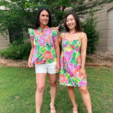 Tropical Bloom Flutter Top