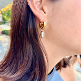 Saffron Crystal Teardrop Drop Earrings