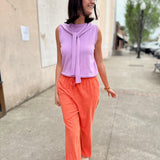 Solid Sleeveless Knit Top - Light Pink
