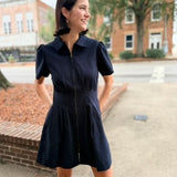 Twill Utility Mini Dress - Navy