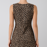 Taupe Combo Animal Print Cowl Neck Fit & Flare Dress