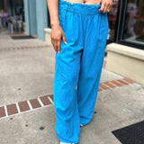 Days End Linen Pull On Pants - Hawaiian Ocean